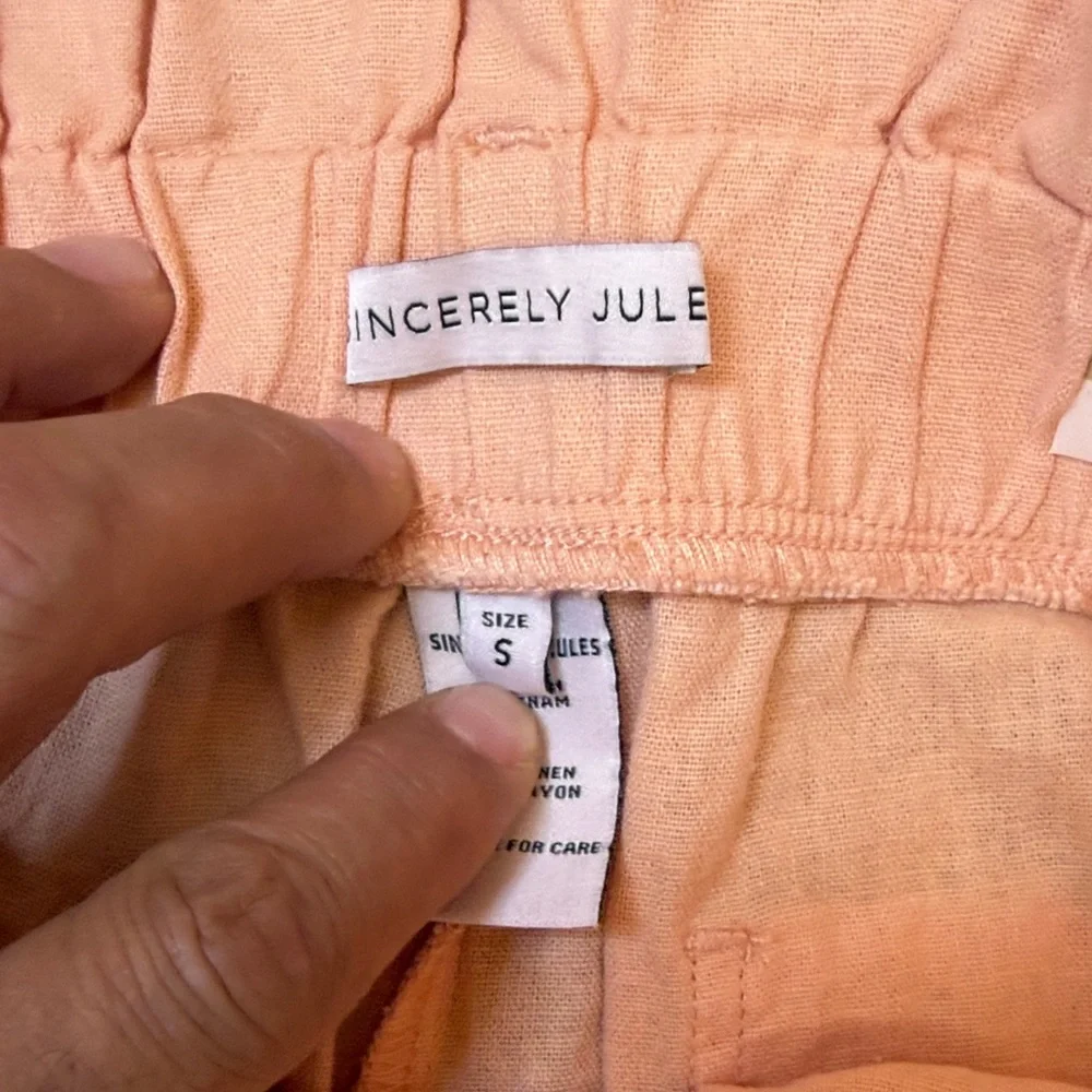 Sincerely‎ Jules Light Pink Paperbag Waist Button-Front Shorts